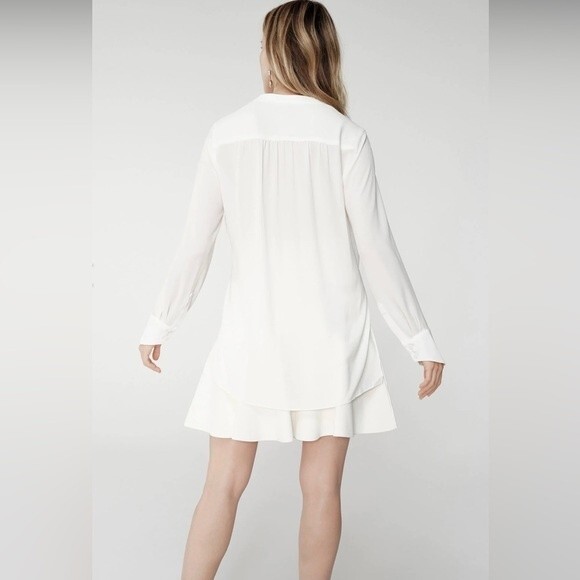 BCBGMaxaria JAKLYN DRAPED FRONT High- Low BLOUSE XS - Picture 4 of 9